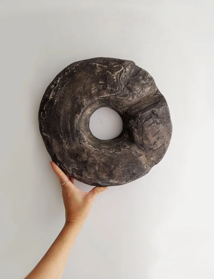 Cfdgh, handmade cement round wall piece