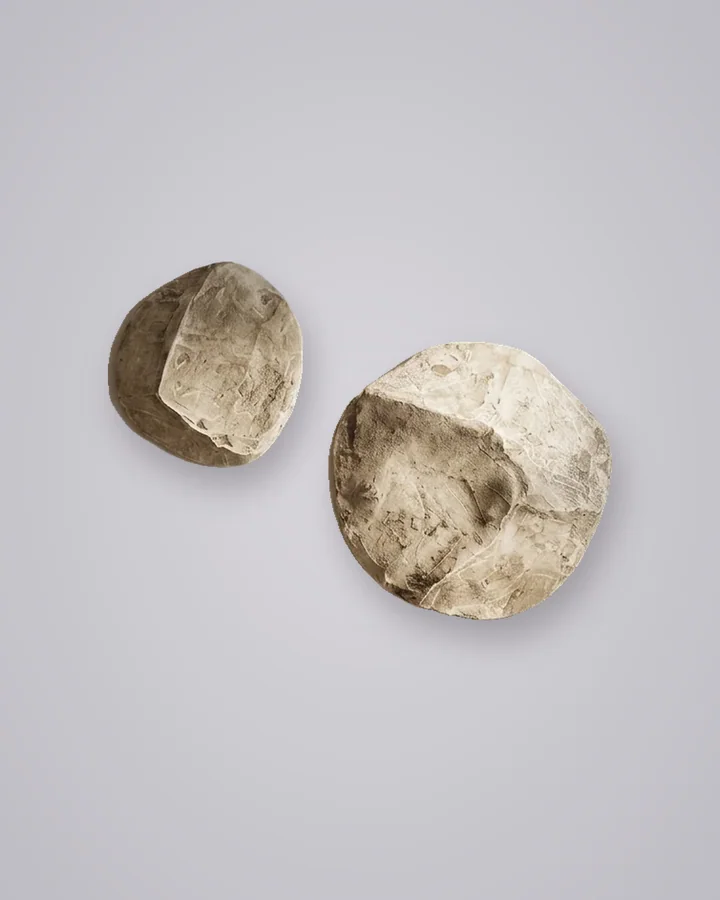 Eclipse, handmade cement round wall piece
